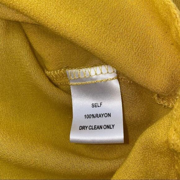 Cotton Candy yellow wrap flutter sleeve blouse SZ SM - Picture 7 of 8